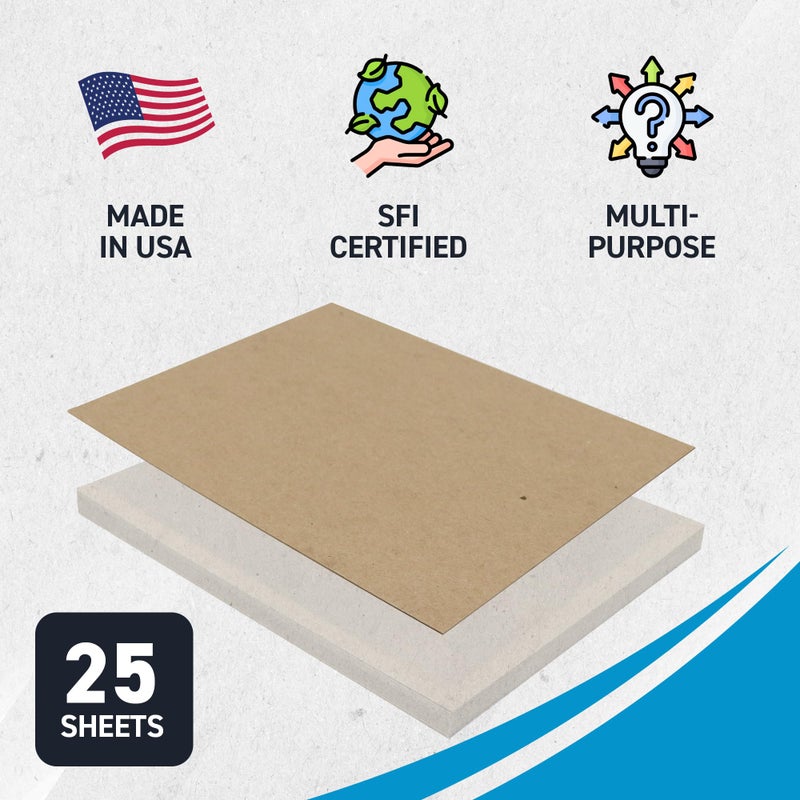 MagicWater Supply MagicWater Chipboard Sheet for DIY Projects - 8.5x11 Inch - 25 Pack - 50 pt - Heavy Duty Kraft. (0.050 Inch Thick) Paperboard, for Scrapbooking, Books, Picture Frame Backing, Arts Project & Crafts - Image 3